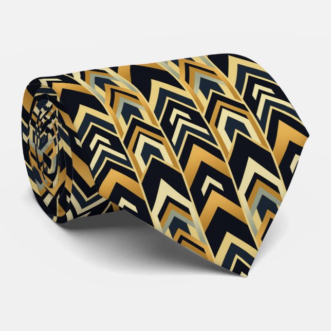 Elegant art deco pattern tiled  tie (Rolled)