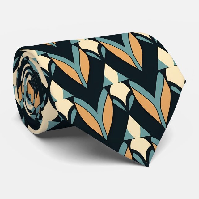 Elegant art deco pattern tiled  tie (Rolled)