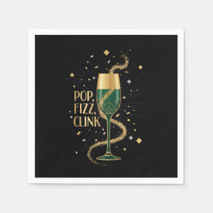 Elegant Art Deco Pop Fizz Clink Gatsby Roaring Napkin