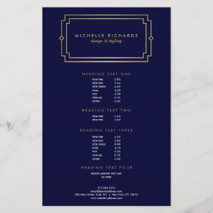 Elegant Art Deco Professional Navy/Gold Flyer