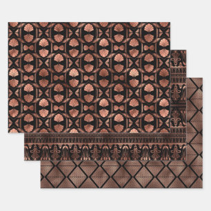 Elegant Art Deco Rose Gold Patterns Wrapping Paper Sheet