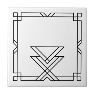 Elegant Art Deco Simple Geometric Frame Ceramic Tile