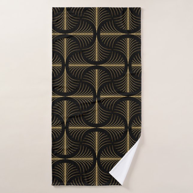 Elegant Art Deco style seamless repeat pattern wit Bath Towel (Bath Towel)