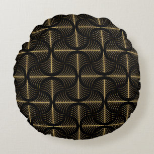 Elegant Art Deco style seamless repeat pattern wit Round Cushion
