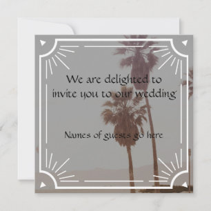 Elegant Art Deco Style Wedding Invitation