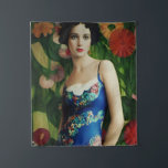 Elegant Art Deco Style Woman wth Large Flowers Art Tapestry<br><div class="desc">Feeling fancy? Feast your eyes on this Art Deco style masterpiece! The roaring 20s might be over,  but the glamour lives on in this stunning piece. The intricate details and vibrant colours of the flowers will leave you feeling like a true Gatsby.</div>