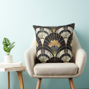 Elegant art deco tiled pattern Throw Pillow 