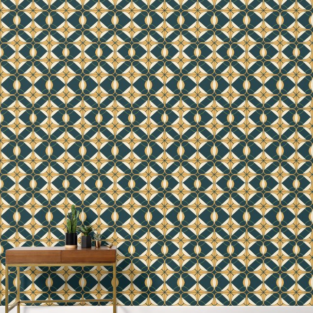 elegant art Deco tiled pattern  Wallpaper (Hallway)