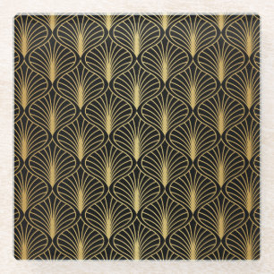 Elegant Art Deco: Vintage Abstract Glass Coaster