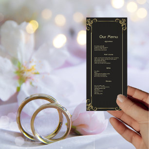 Elegant Art Deco Vintage  Wedding Dinner Menu