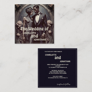 Elegant Art Deco Wedding Couple - Invitation