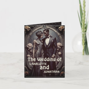 Elegant Art Deco Wedding Couple - Invitation
