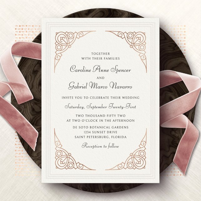Elegant Art Deco Wedding Foil Invitation (Creator Uploaded)