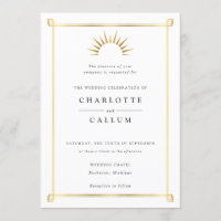 Elegant art deco wedding invitation