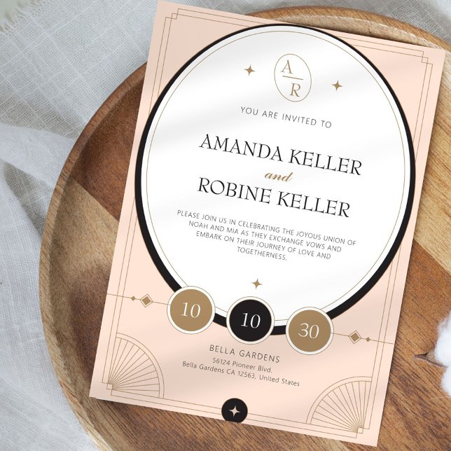 Elegant Art Deco Wedding Invitation (Creator Uploaded)