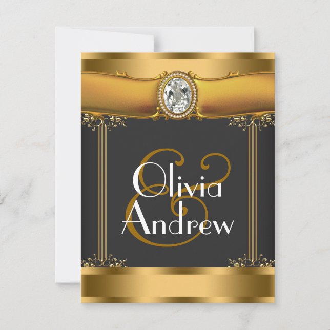 Elegant Art Deco Wedding Invitations (Front)