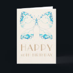Elegant Art Deco Whimsical Blue Butterfly Birthday Card<br><div class="desc">A chic, whimsical, art deco design of a blue butterfly, hand drawn in digital watercolor and pen. Perfect for a birthday woman of any age: sweet 16, 21st, 30th, 40th, 50th, 60th, 70th, 80th, 90th or any age birthday. A nice, personalised birthday card for a mum, wife, niece, sister, daughter,...</div>