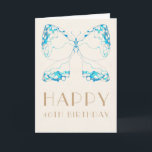 Elegant Art Deco Whimsical Blue Butterfly Birthday Card<br><div class="desc">A chic, whimsical, art deco design of a blue butterfly, hand drawn in digital watercolor and pen. Perfect for a birthday woman of any age: sweet 16, 21st, 30th, 40th, 50th, 60th, 70th, 80th, 90th or any age birthday. A nice, personalised birthday card for a mum, wife, niece, sister, daughter,...</div>