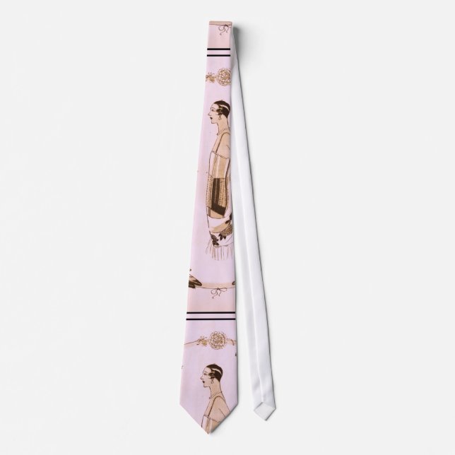 Elegant Art Deco Woman in Pink Tie (Front)