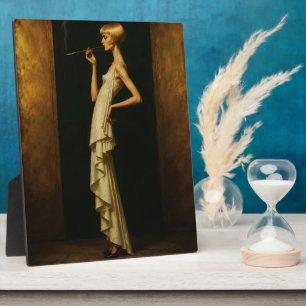Elegant Art Deco Woman Vintage Glamour Portrait Plaque