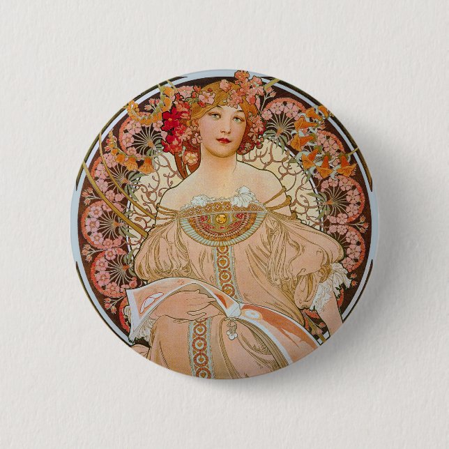 Elegant Art Nouveau 6 Cm Round Badge (Front)