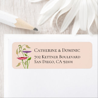 Elegant Art Nouveau Beige Wedding Return Address Return Address Label