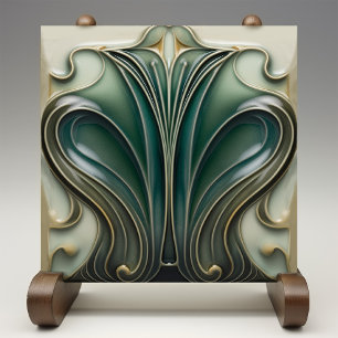 Elegant Art Nouveau Ceramic Tile