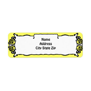 Elegant Art Nouveau Floral Border Return Address Label