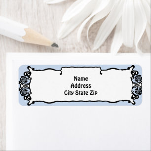 Elegant Art Nouveau Floral Border Return Address Label