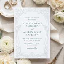 Elegant Art Nouveau Floral Frame Wedding