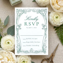 Elegant Art Nouveau Floral Frame Wedding