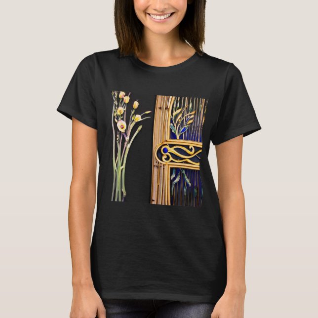 Elegant Art Nouveau - Flowing Line Design T-Shirt (Front)