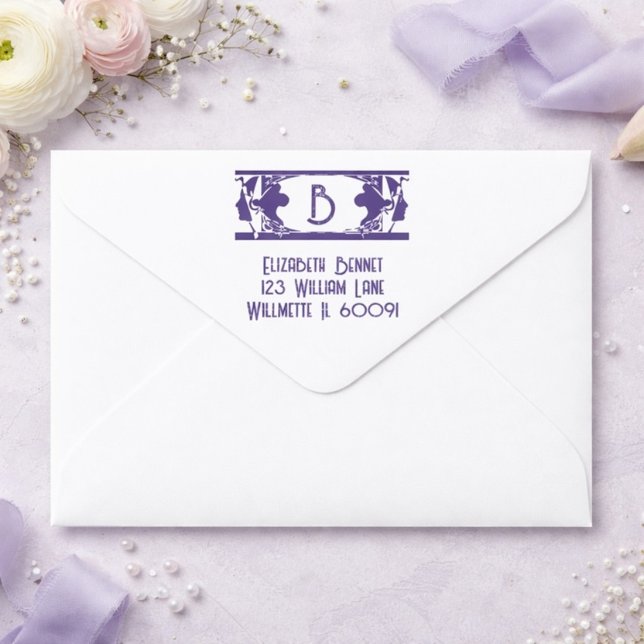 Elegant Art Nouveau Monogram Custom  Self-inking Stamp (Creator Uploaded)