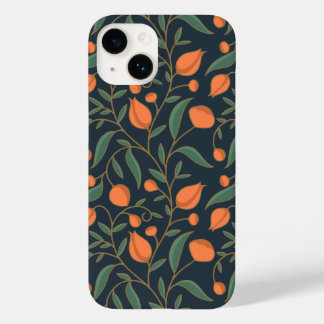 Elegant Art Nouveau Orange Floral Hand Drawn   Case-Mate iPhone 14 Case