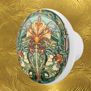 elegant art nouveau pattern  ceramic knob
