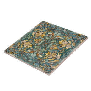 Elegant art nouveau pattern ceramic tile