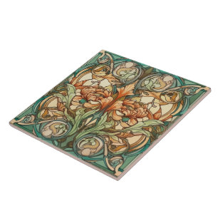 Elegant art nouveau pattern  ceramic tile