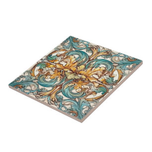elegant art nouveau pattern  ceramic tile