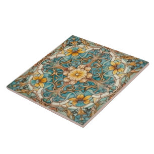 elegant art nouveau pattern  ceramic tile