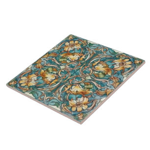 Elegant art nouveau pattern ceramic tile