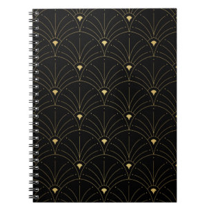 Elegant art nouveau seamless pattern. Abstract min Notebook