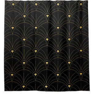 Elegant art nouveau seamless pattern. abstract shower curtain