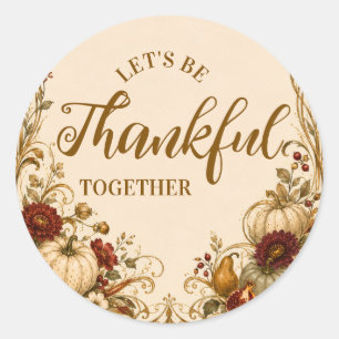 Elegant Art Nouveau Thanksgiving Dinner Classic Round Sticker