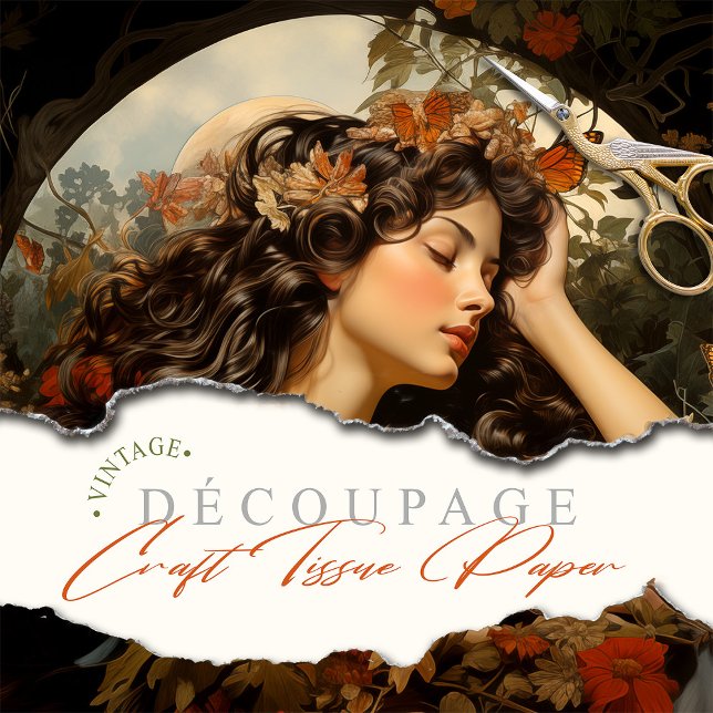 Elegant Art Nouveau Victorian Goddess Floral Tissue Paper (Creator Uploaded)