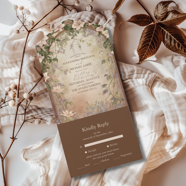 Elegant Art Nouveau Wedding All In One Invitation (Creator Uploaded)