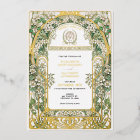 Elegant Art Nouveau Wedding Invitation Gold Foil