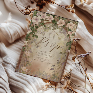 Elegant Art Nouveau Wedding RSVP Card