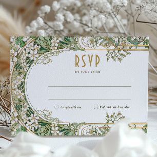 Elegant Art Nouveau Wedding RSVP Card