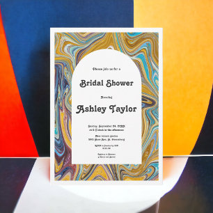 Elegant Artistic Abstract Modern Bridal Shower Invitation