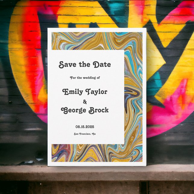 Elegant Artistic Abstract Painting Art Wedding Save The Date (Creator Uploaded)